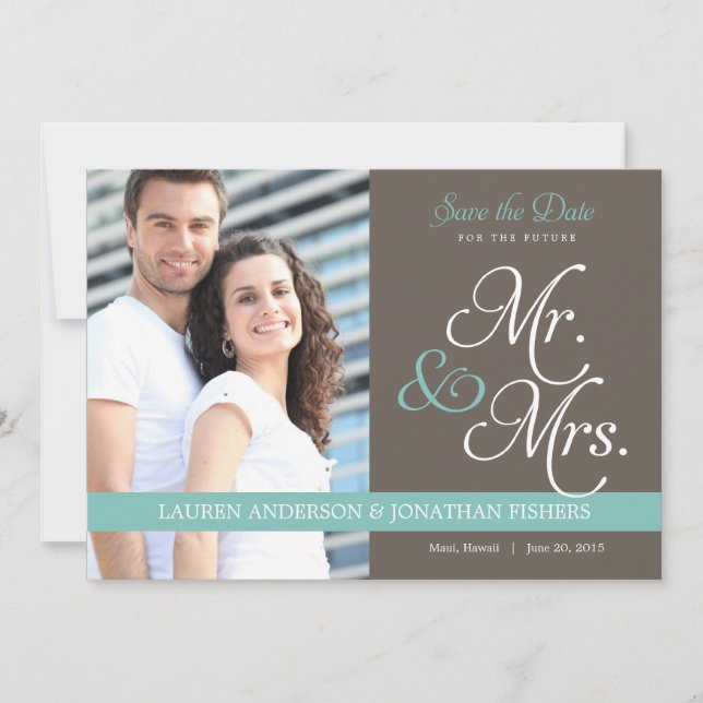 Reserva La Fecha Futuro Sr. y Sra. Save The Date (Anverso)