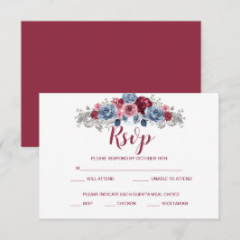 Reserva La Fecha Gabinete RSVP de Dusty Blue y Burgundy Wedding