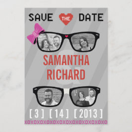 Reserva La Fecha Gafas geek y casamiento cardíaco ahorran la fecha