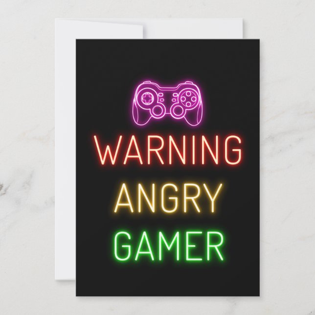 Reserva La Fecha Gaming Warning Angry Gamer (Anverso)