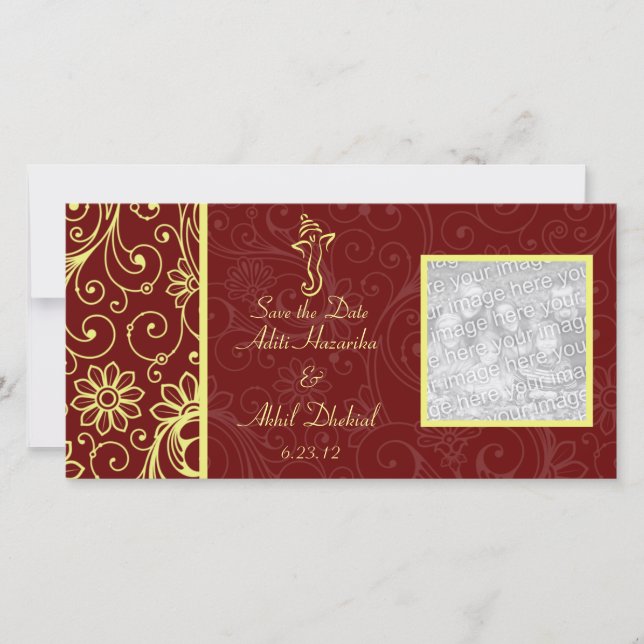 Reserva La Fecha Ganapati Wedding Save the Date Photo Cards (Anverso)