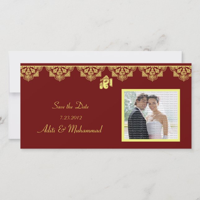 Reserva La Fecha Ganesh Wedding Save the Date Photo Cards (Anverso)