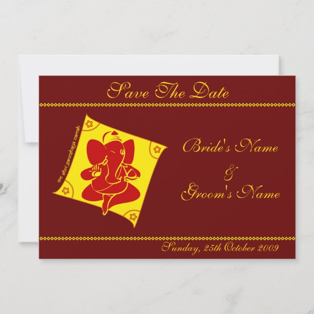 Reserva La Fecha Ganesha Guardar la fecha (Anverso)