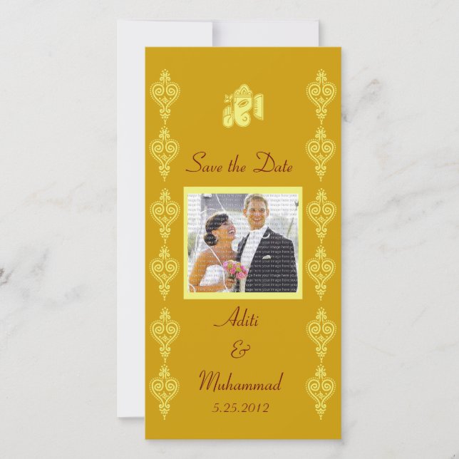 Reserva La Fecha Ganesha Wedding Save the Date Photo Cards (Anverso)