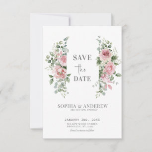 Reserva La Fecha Garden Love Pink Rose Peony Boda