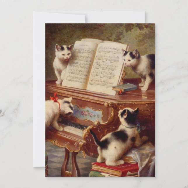 Reserva La Fecha Gatitos y piano (Anverso)