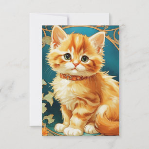 Reserva La Fecha Gato de Alphonse Mucha Art Nouveau