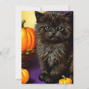 Reserva La Fecha Gato de Halloween Vintage