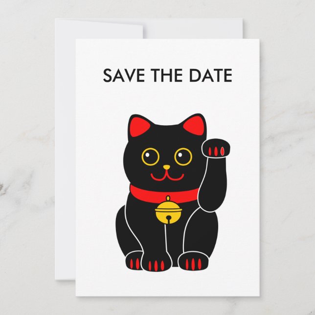 Reserva La Fecha Gato de Manekineko-Lucky (gato de señas) (Anverso)