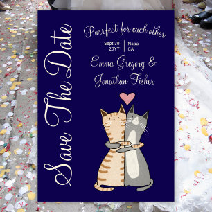 Reserva La Fecha Gato Elegante Lindo Caricatura Boda Perfecta con J