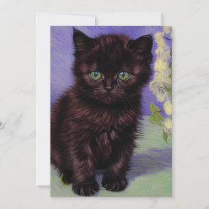 Reserva La Fecha Gato estilo Van Gogh con flores blancas