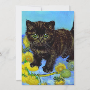 Reserva La Fecha Gato estilo Van Gogh con girasoles