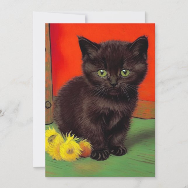 Reserva La Fecha Gato negro estilo Van Gogh (Anverso)