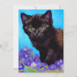 Reserva La Fecha Gato Van Gogh y flores