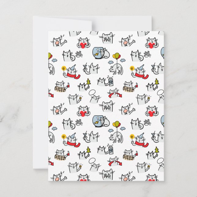 Reserva La Fecha Gatos divertidos, leche y magia. (Anverso)