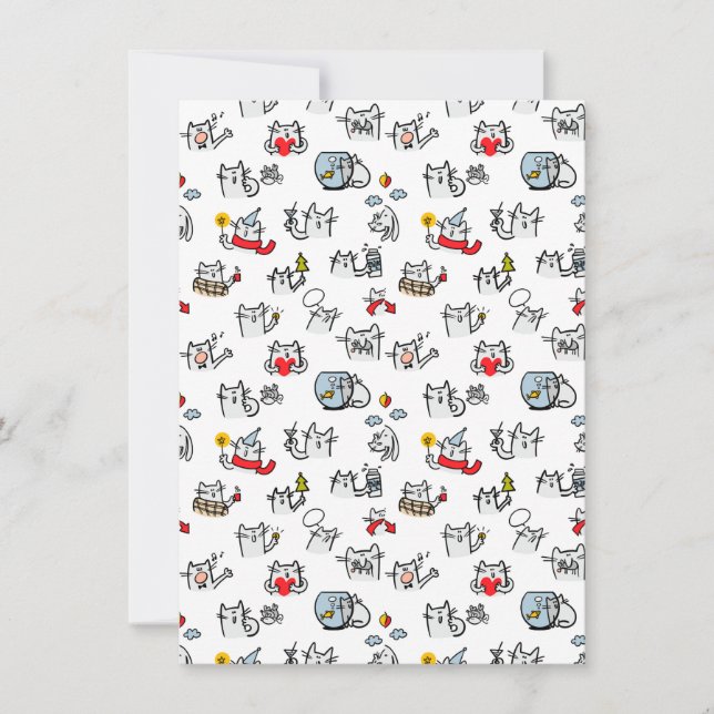 Reserva La Fecha Gatos divertidos, leche y magia. (Anverso)