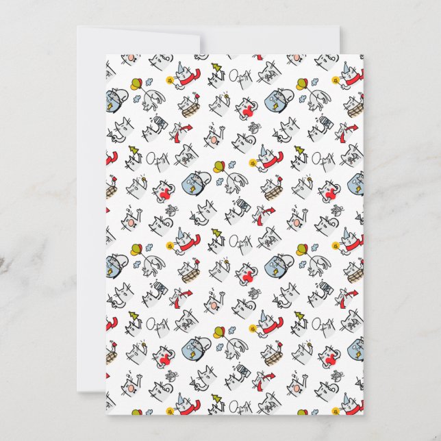 Reserva La Fecha Gatos divertidos, leche y magia. (Anverso)