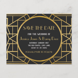 Reserva La Fecha Gatsby de estilo Art Déco de los años 1920: Invita