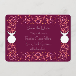Reserva La Fecha Gay Wiccan Boda Red Save the Date Card