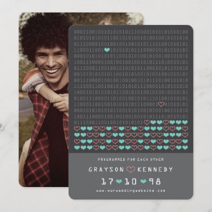 Reserva La Fecha Geek Programado Para Amar Código Binario Guardar L