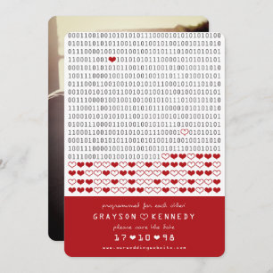 Reserva La Fecha Geek Programado Para Amor Simple Código Binario Fo