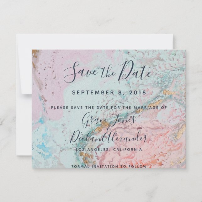 Reserva La Fecha Geode Wedding Invitation Suite (Anverso)