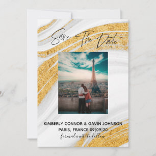 Reserva la fecha Geodo de ácidos blanco, gris y o