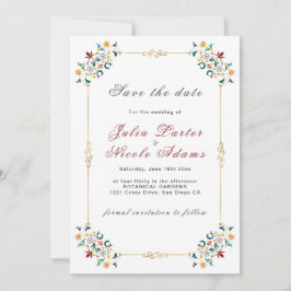 Reserva La Fecha Geometría Vintage Motivo Clásico Intrincado Boda