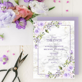 Reserva La Fecha Geométrica Lilac Lavender Gold Save the Date