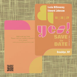 Reserva La Fecha ¡Geométrico moderno sí! Naranja Quemado Guardar la