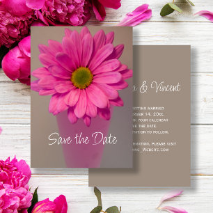 Reserva La Fecha Gerbera rosada Daisy en una boda de ensueño salva