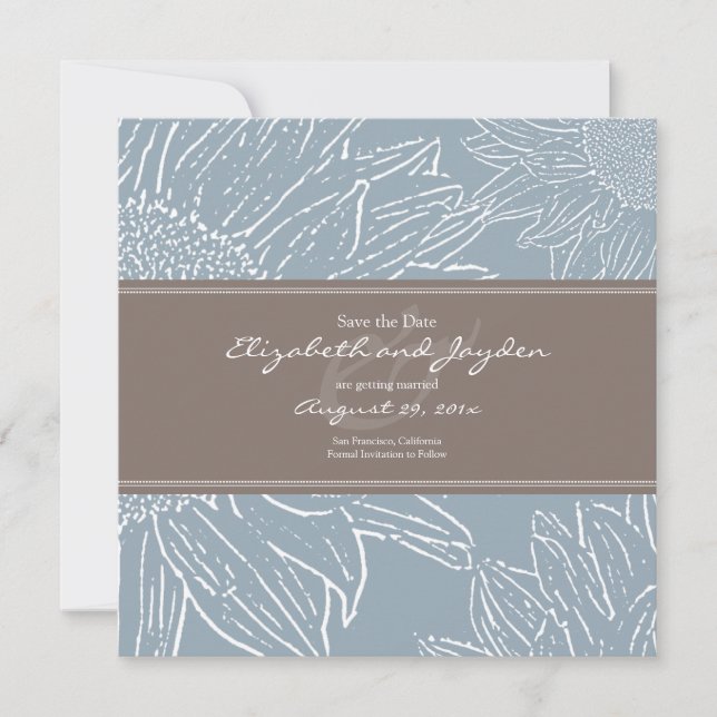 Reserva La Fecha Girasol con banda Salva la fecha: Marrón (Anverso)