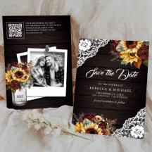 Girasol Rosa Borgoña Código QR de Madera Foto de B