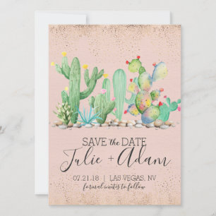 Reserva La Fecha Glam Cactus Wedding Save The Date