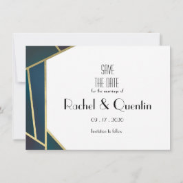 Reserva La Fecha Glam Gold Geometric Art Deco Wedding Save The Date