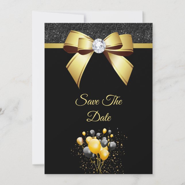 Reserva La Fecha Glamorosa fiesta de cumpleaños de elegancia (Anverso)