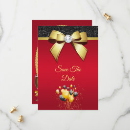 Reserva La Fecha Glamorosa, Romántica Elegancia Fiesta de Cumpleaño