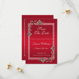 Reserva La Fecha Glamorosas joyas rojas de rubí y cumpleaños Purpur