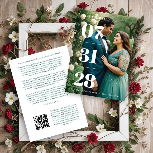 Reserva La Fecha Glamorous Simple Enchanting & Delicate Minimalist  (Glamorous Simple Enchanting & Delicate Minimalist Photo Wedding Save the Dates Cards.)