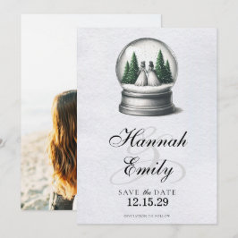 Reserva La Fecha Globe de la nieve de las novias