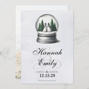 Reserva La Fecha Globe de la nieve de las novias