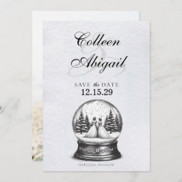 Reserva La Fecha Globe de la nieve de las novias