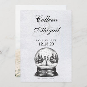 Reserva La Fecha Globe de la nieve de las novias