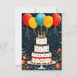 Reserva La Fecha Globos de cumpleaños coloridos
