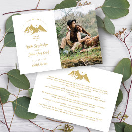 Reserva La Fecha  Gold Effect Boho Rustic Mountains Photo Wedding 
