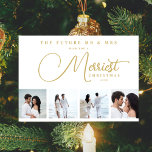 Reserva La Fecha Gold Exquisite Modern Wedding Chr<br><div class="desc">Exquisite Modern Wedding Christmas 4 Photos in Fake Gold Holiday Card as a Save the Date Card. Celebrate your modern wedding with an Exquisite Christmas Card featuring 4 Photos in Fake Gold! This stunning card is not only perfect for the holiday season but also serves as a Save the Date...</div>