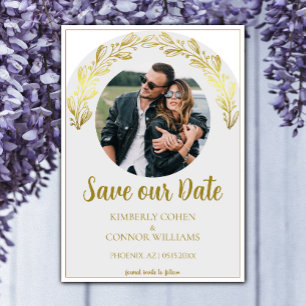 Reserva La Fecha Gold Garland Photo Save the Date