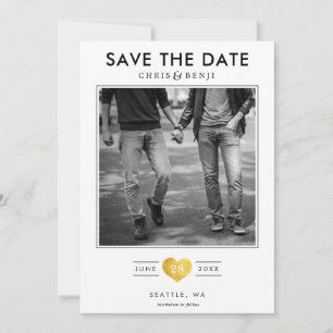 Reserva La Fecha Gold Heart LGBTQ Salven la fecha con foto