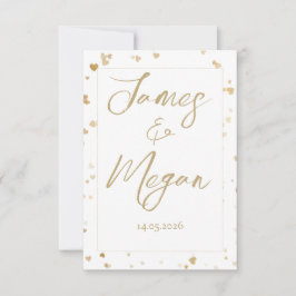 Reserva La Fecha Gold Heart Save the Date Cards
