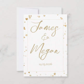 Reserva La Fecha Gold Heart Save the Date Cards
